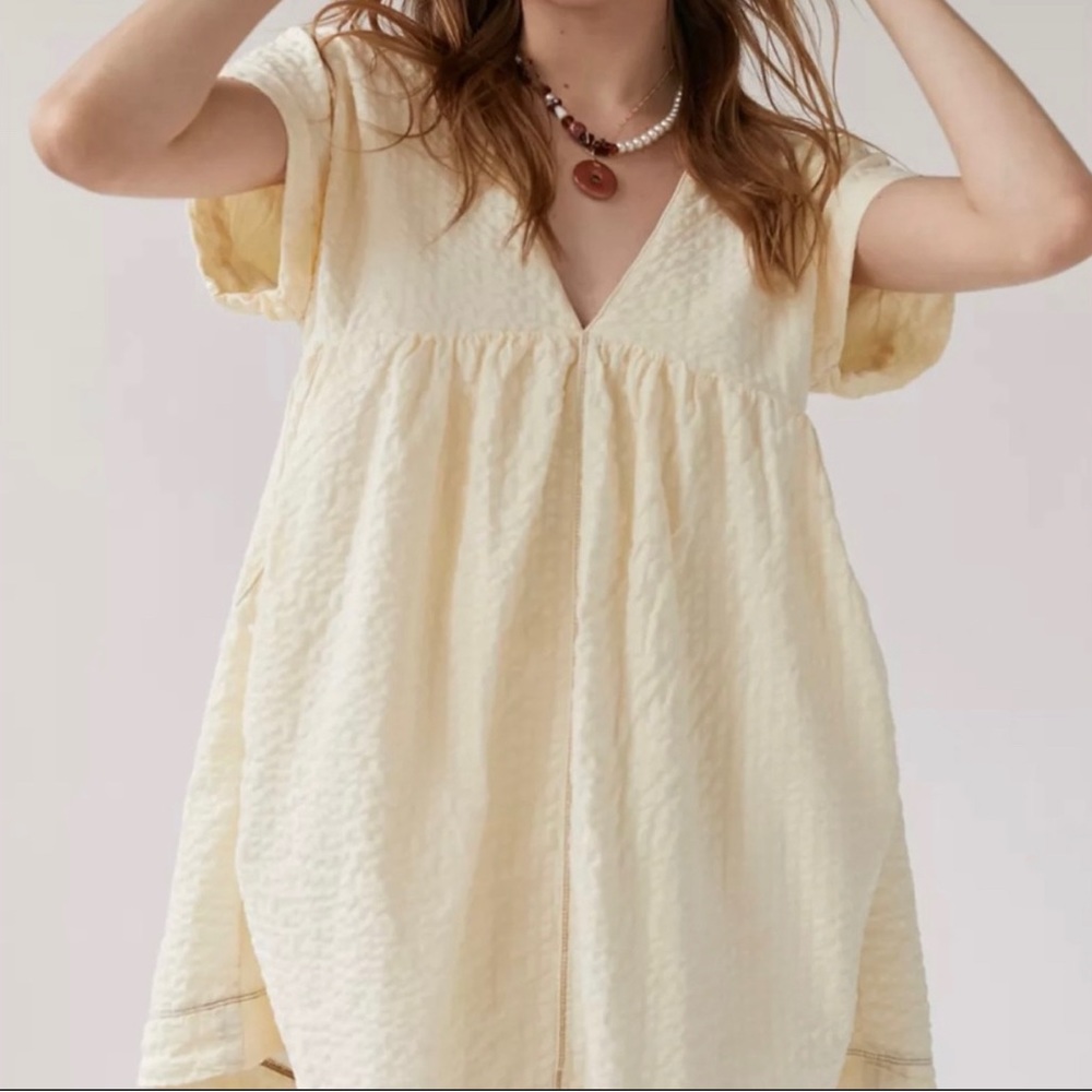 Urban Outfitters Cream Linen Dress Coverup